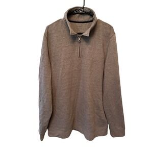 Men's Tan XL Croft & Barrow® Regular-Fit Fleece Quarter-Zip‎ Pullover Sweater